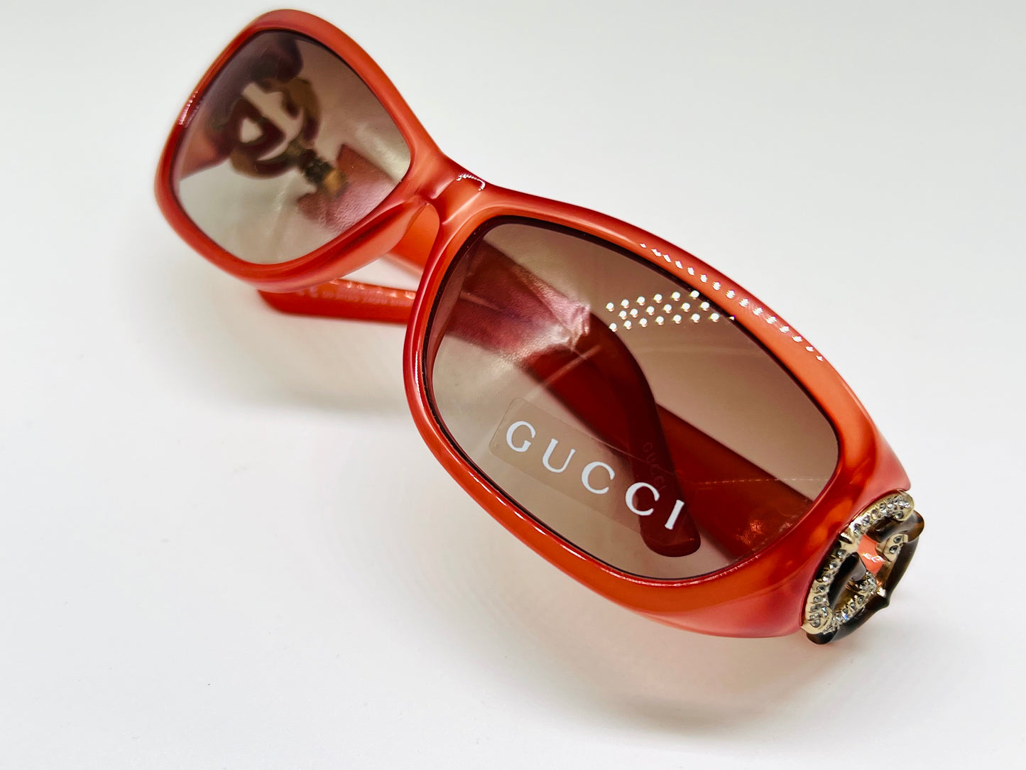 Occhiale da sole Gucci Mod.3070 vintage anni 2000. Edizione limitata . Loghi laterali Gucci Swarovski. Nuovo NOS