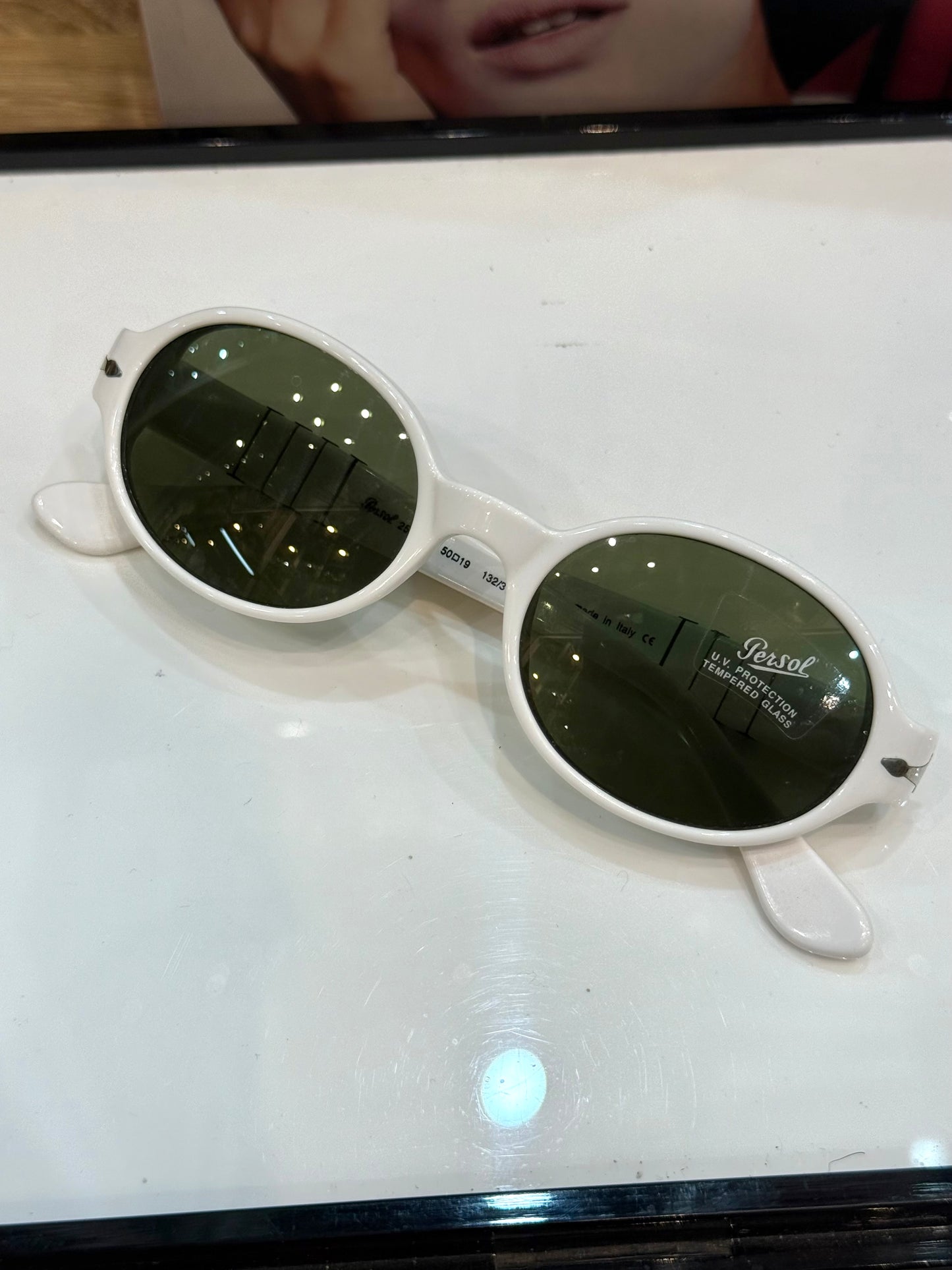 Persol White - vintage 90’s - Made in Italy - Lens in glass
